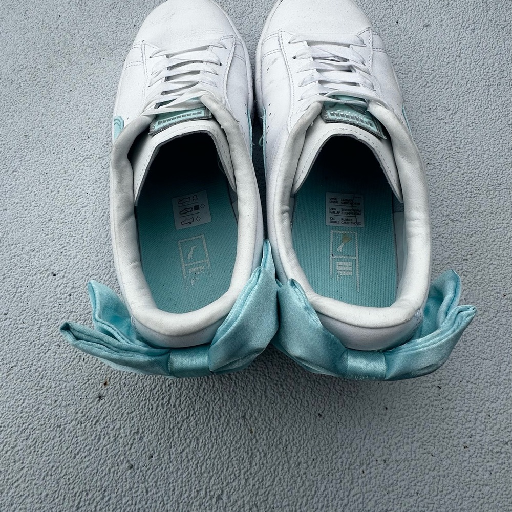 Puma Women's White Sneakers with Light Blue Accents - Picture 3 of 5